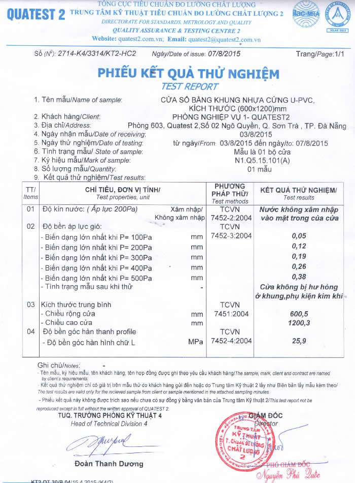 Giấy chứng nhận chất lượng sản phẩm