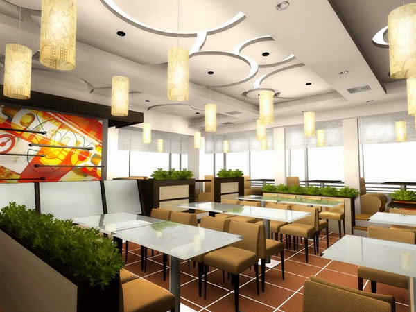 Thi công trần thạch cao quán Cà phê